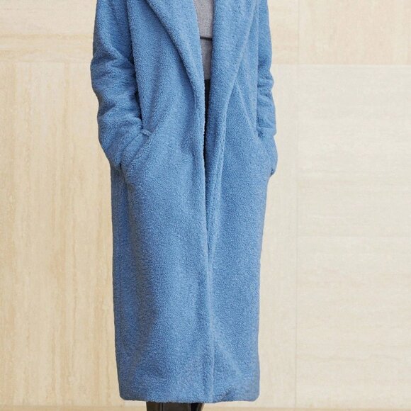 Blue Casual Women's Faux Fur Coat - Picture 5 of 8